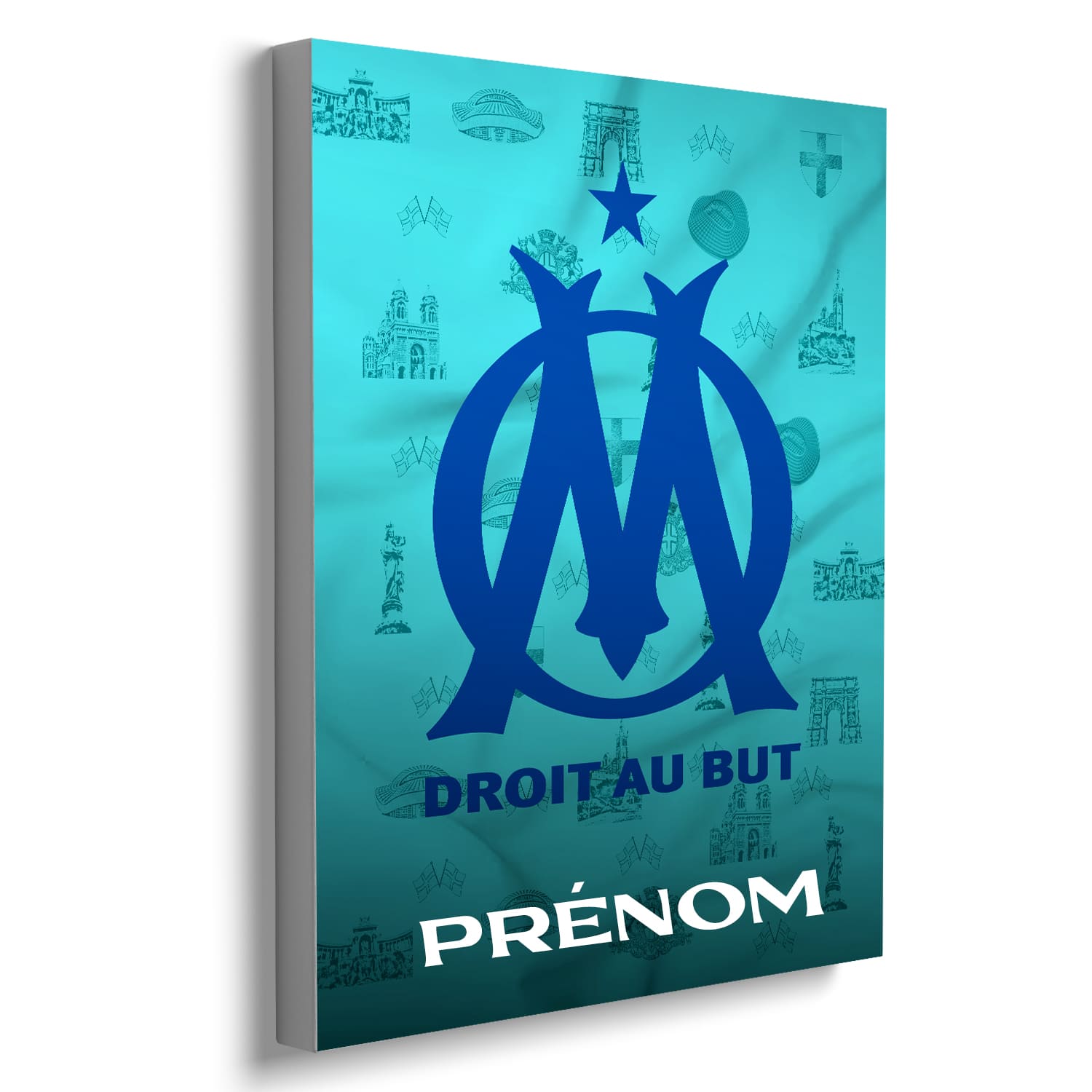 OneTrophy Olympique de Marseille - Toile Logo personnalisable - Marseille - Ville historique (bleu)