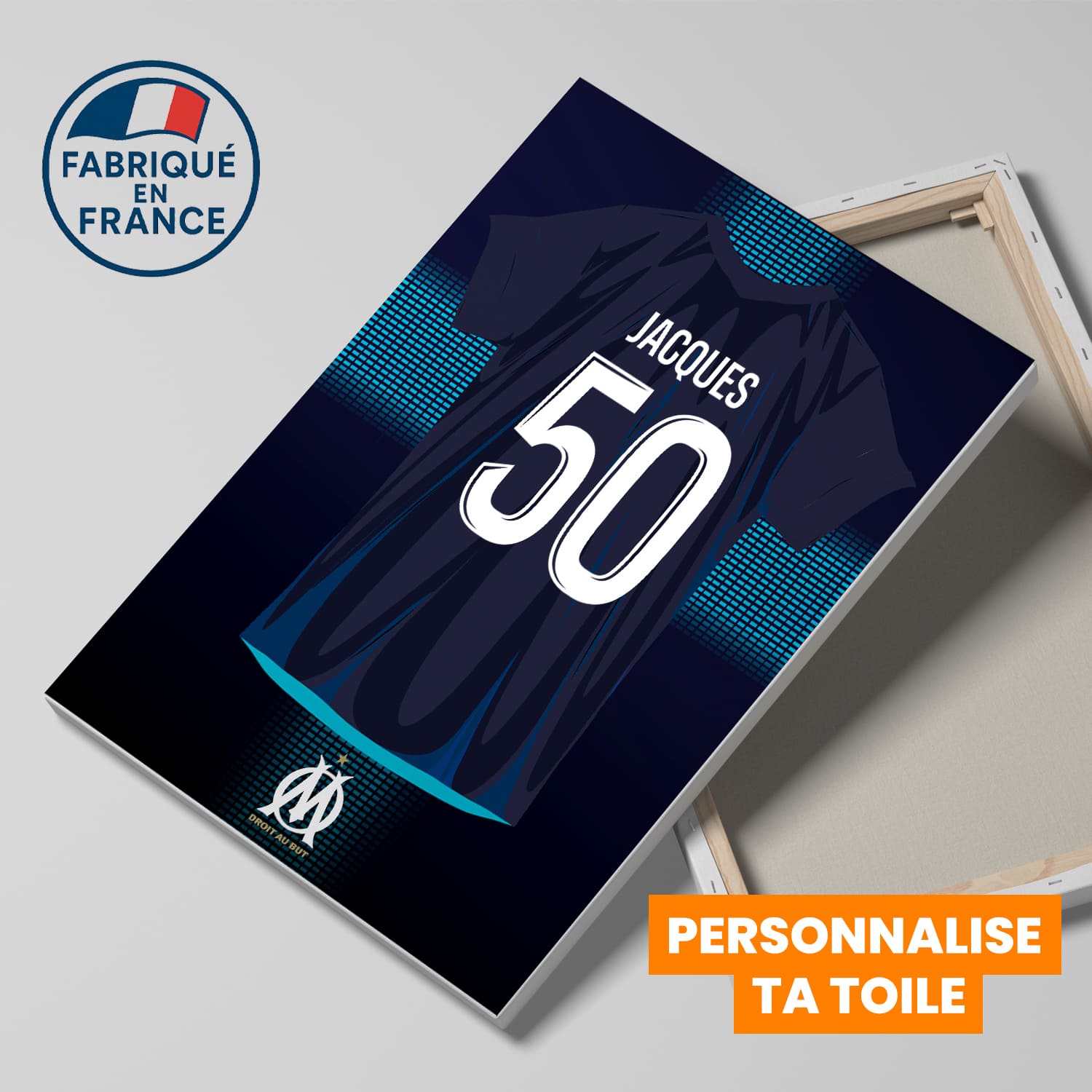 OneTrophy Olympique de Marseille - Toile Maillot personnalisable - Exterieur