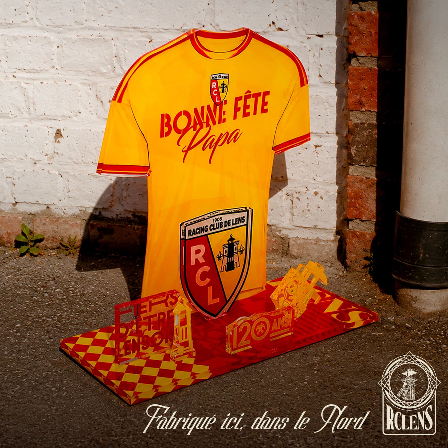Kit Maillot RC Lens Fête des Pères –  « Bonne Fête Papa » (Domicile) | Produit sous Licence Officielle