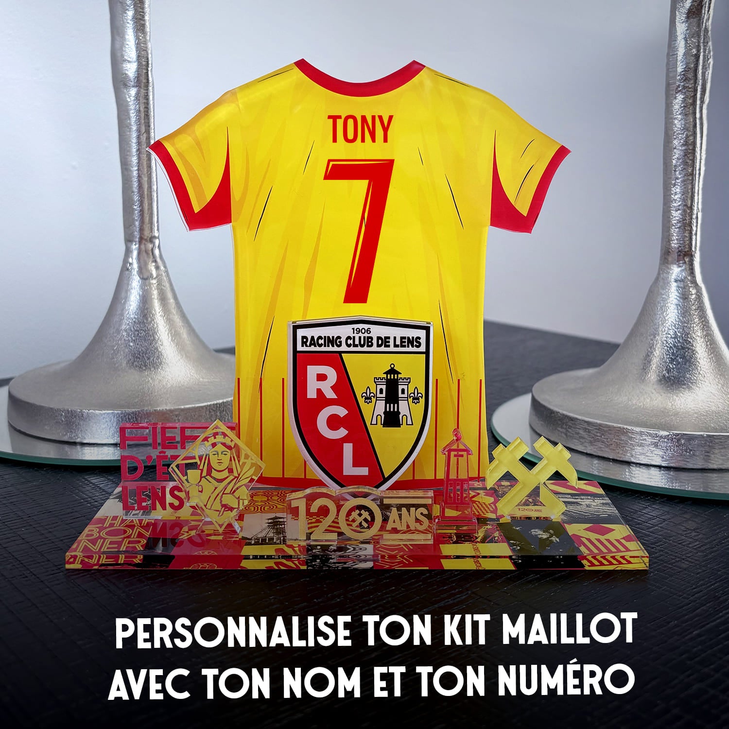 OneTrophy RC Lens - Kit Maillot à construire personnalisable – Édition 120 Ans (Domicile)