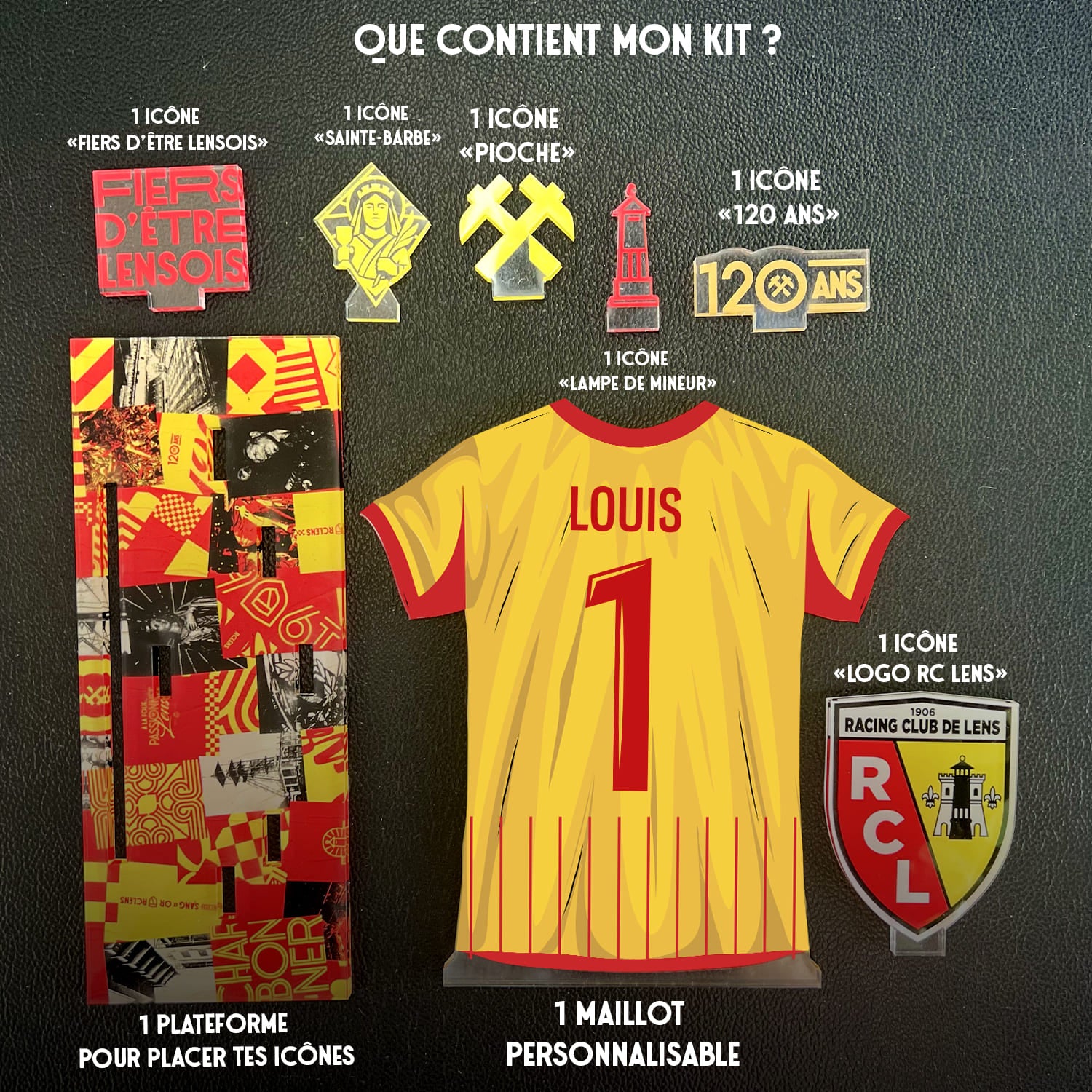 OneTrophy RC Lens - Kit Maillot à construire personnalisable – Édition 120 Ans (Domicile)