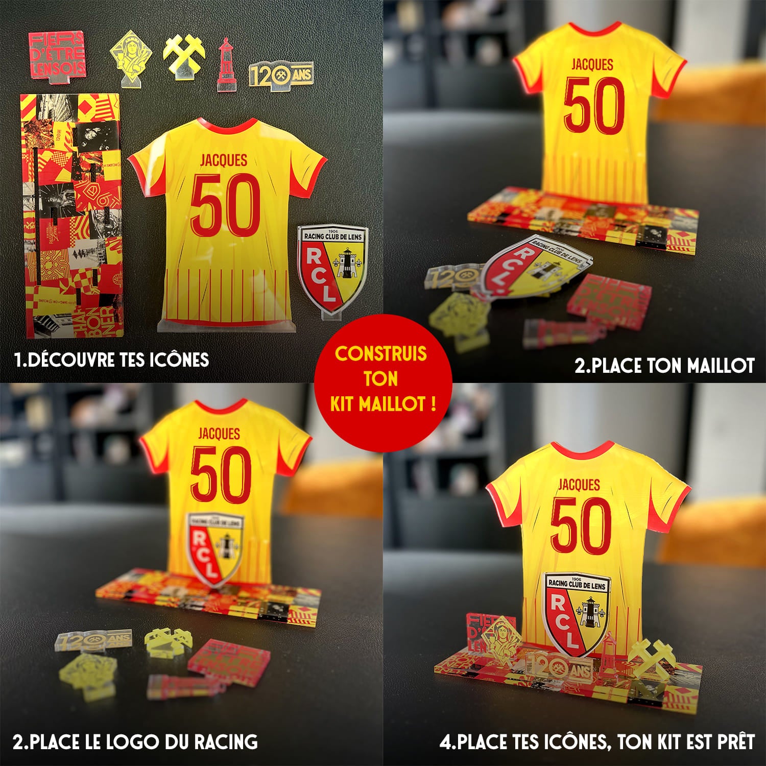 OneTrophy RC Lens - Kit Maillot à construire personnalisable – Édition 120 Ans (Domicile)