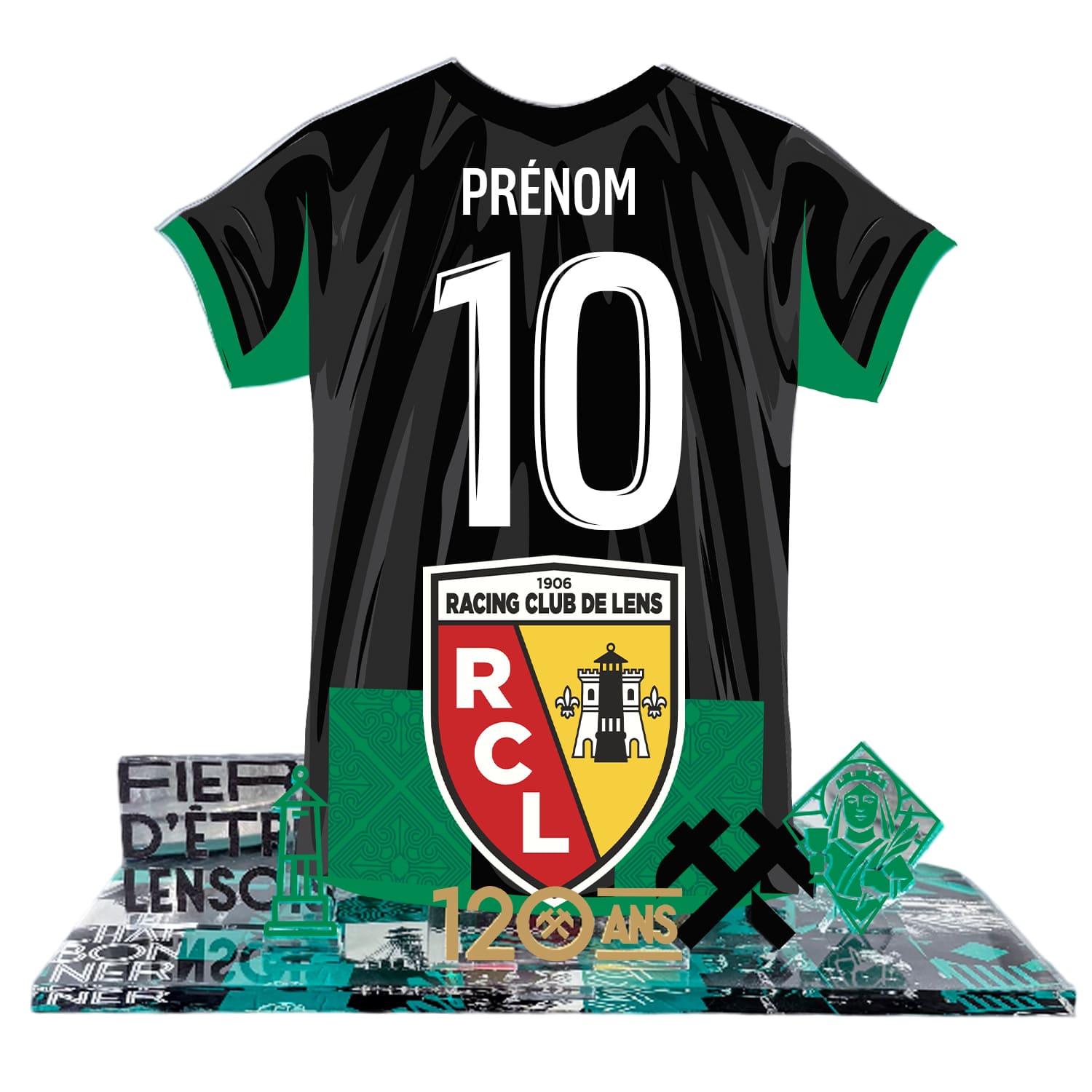OneTrophy RC Lens - Kit Maillot à construire personnalisable – Édition 120 Ans (Extérieur)