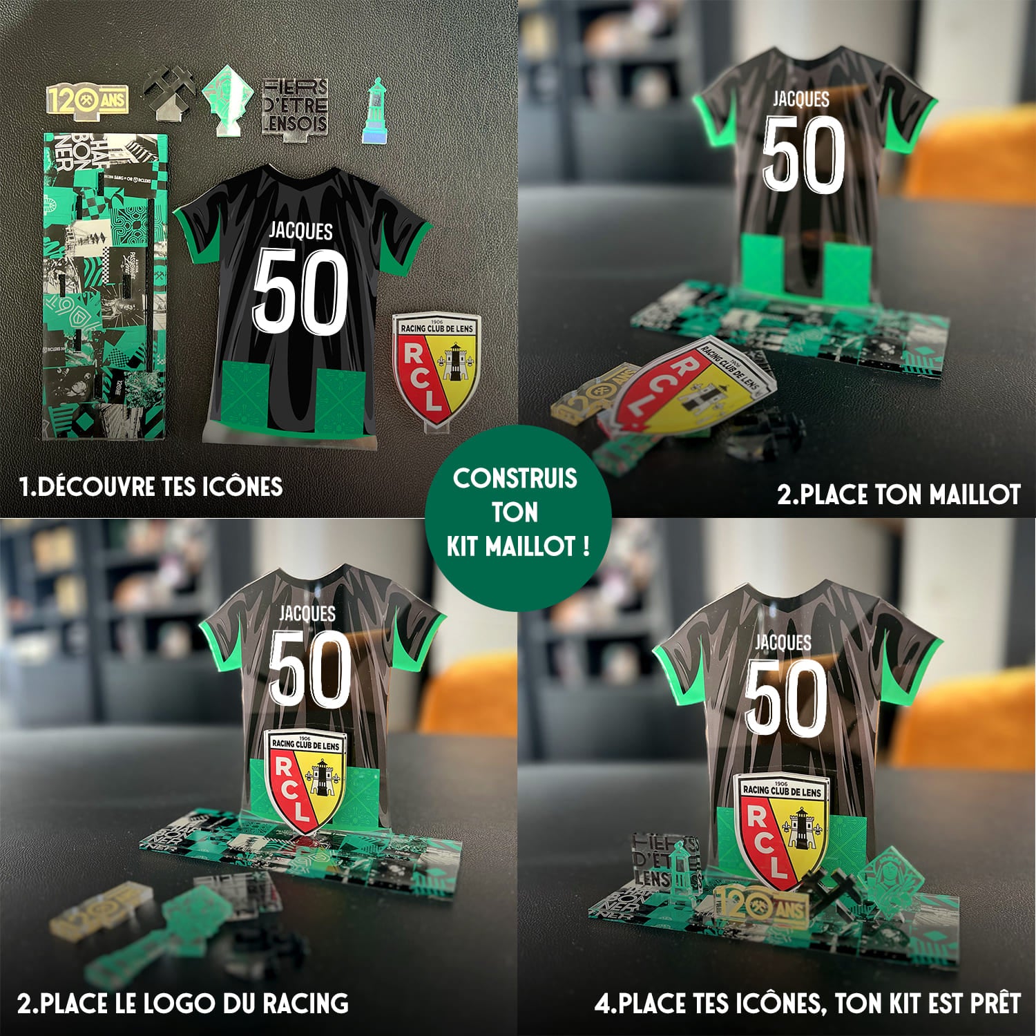OneTrophy RC Lens - Kit Maillot à construire personnalisable – Édition 120 Ans (Extérieur)