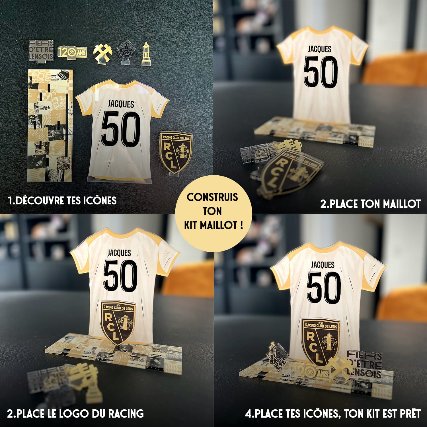 OneTrophy RC Lens - Kit Maillot à construire personnalisable – Édition 120 Ans (Third)