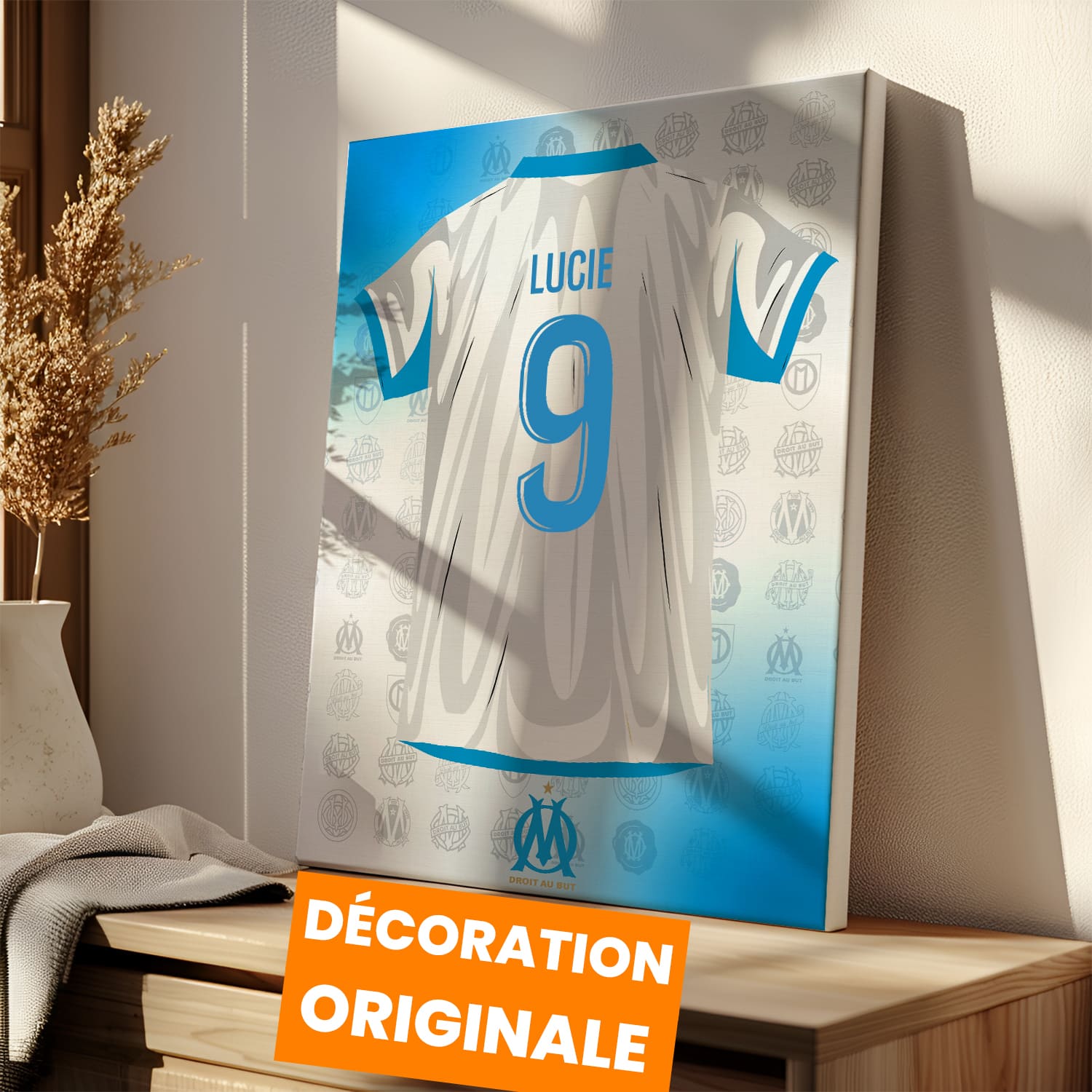OneTrophy Olympique de Marseille - Toile Maillot personnalisable - Domicile