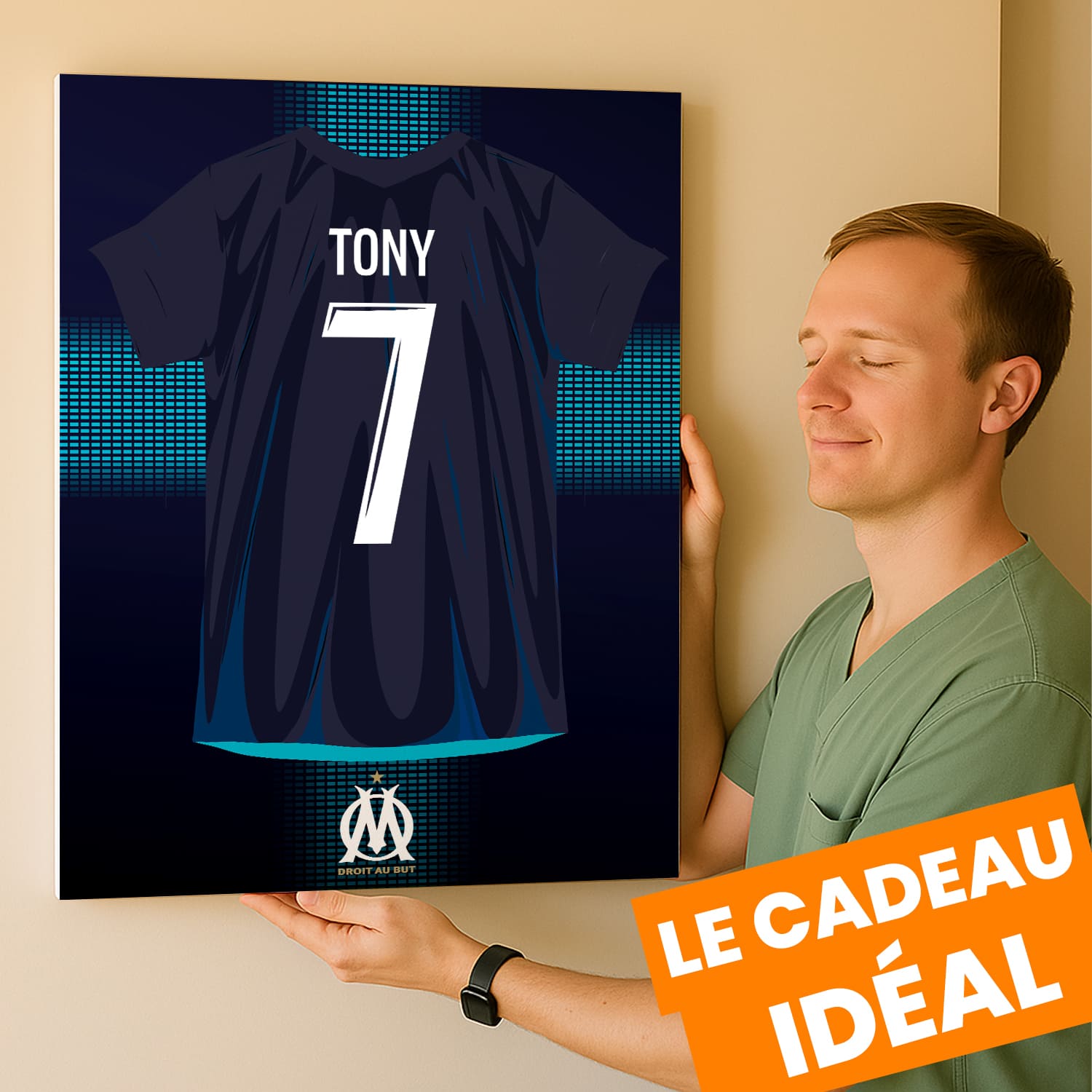 OneTrophy Olympique de Marseille - Toile Maillot personnalisable - Exterieur