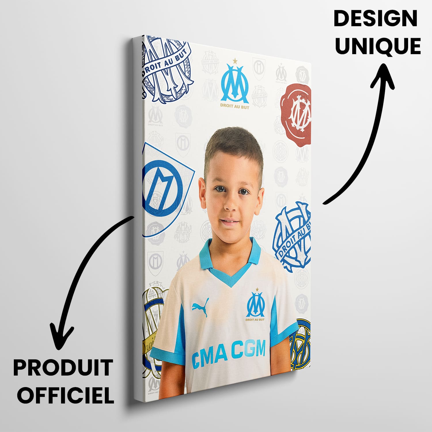 OneTrophy Olympique de Marseille - Toile personnalisable photo - Domicile