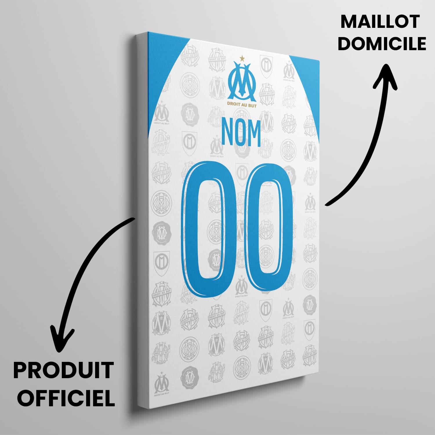 OneTrophy Olympique de Marseille - Toile personnalisable - Domicile