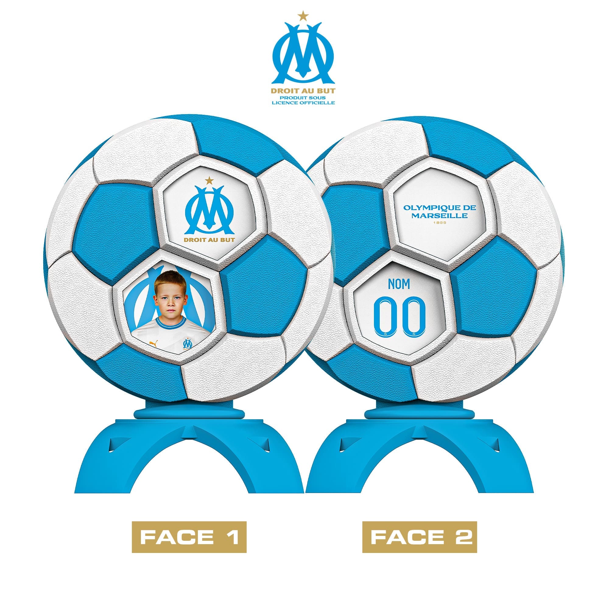 Crie seu troféu do Olympique de Marseille oficialmente licenciado 