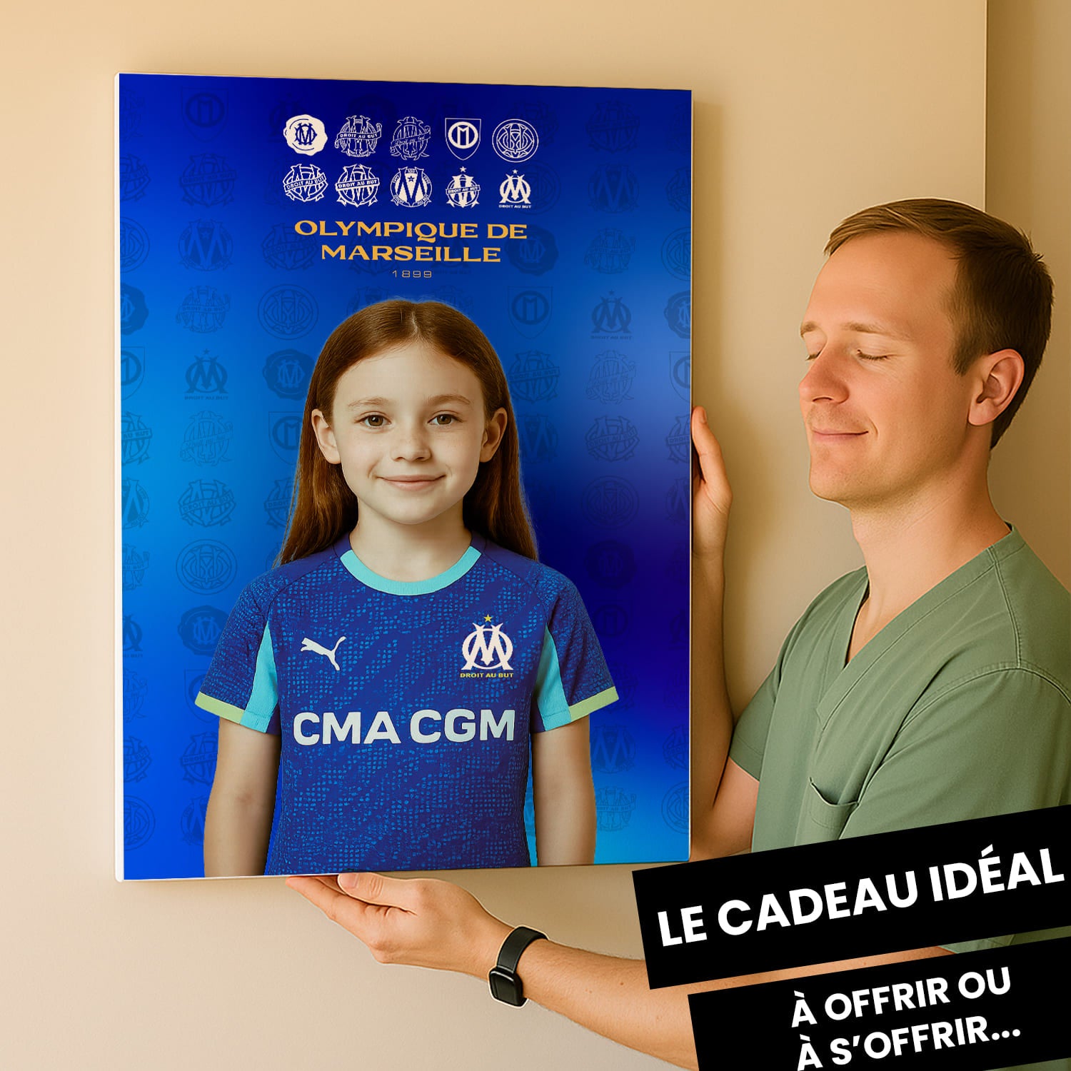OneTrophy Olympique de Marseille - Toile personnalisable photo - Extérieur