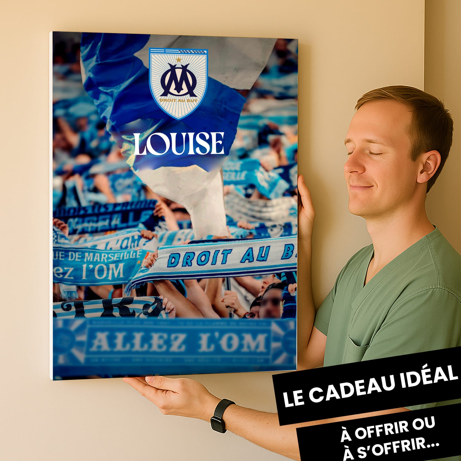 OneTrophy Olympique de Marseille - Toile personnalisable - Le cri des virages