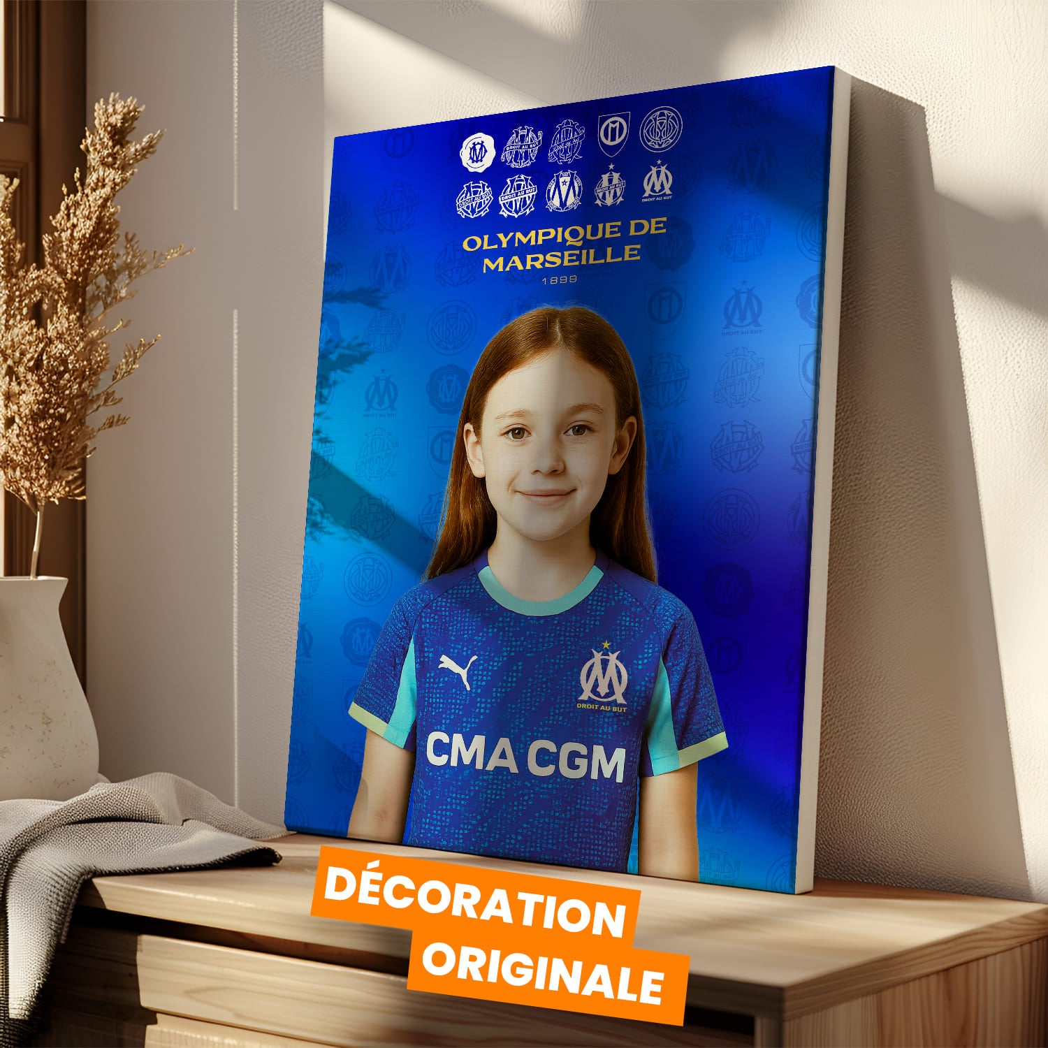 OneTrophy Olympique de Marseille - Toile personnalisable photo - Extérieur