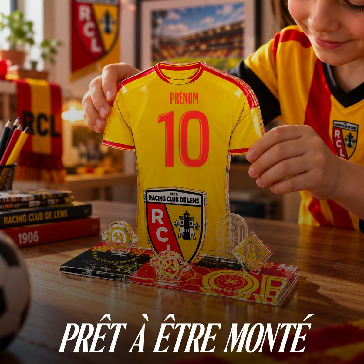 Décor acrylique personnalisable RC Lens – Maillot domicile