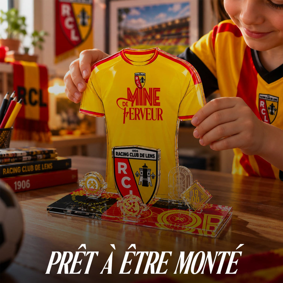 Décor acrylique RC Lens – Maillot domicile