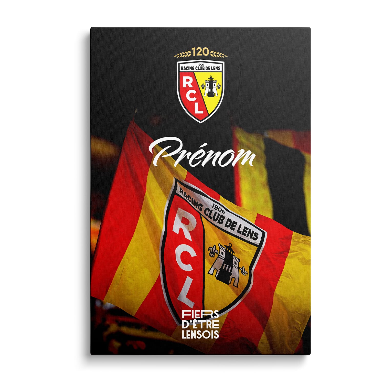 OneTrophy RC Lens - Toile personnalisable - La Vague Sang et Or