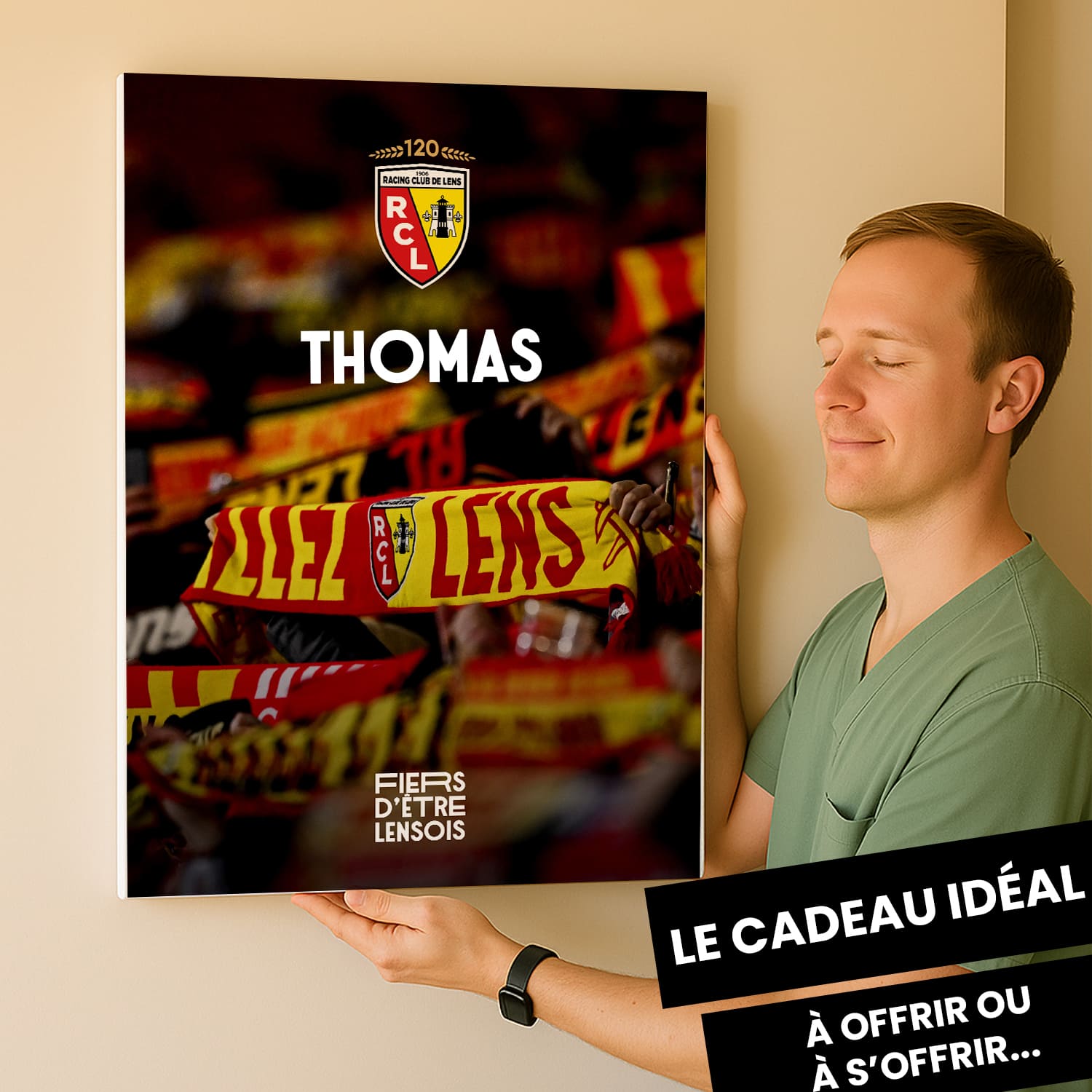 OneTrophy RC Lens - Toile personnalisable - Le mur Sang et Or