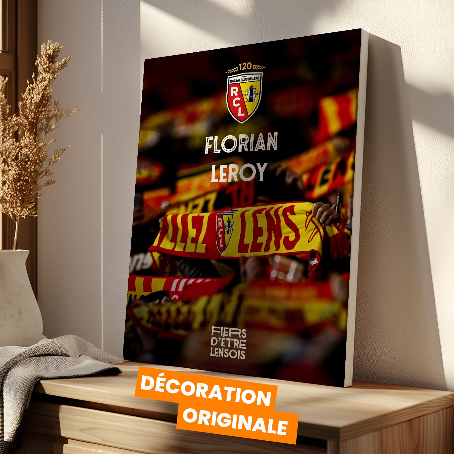 OneTrophy RC Lens - Toile personnalisable - Le mur Sang et Or