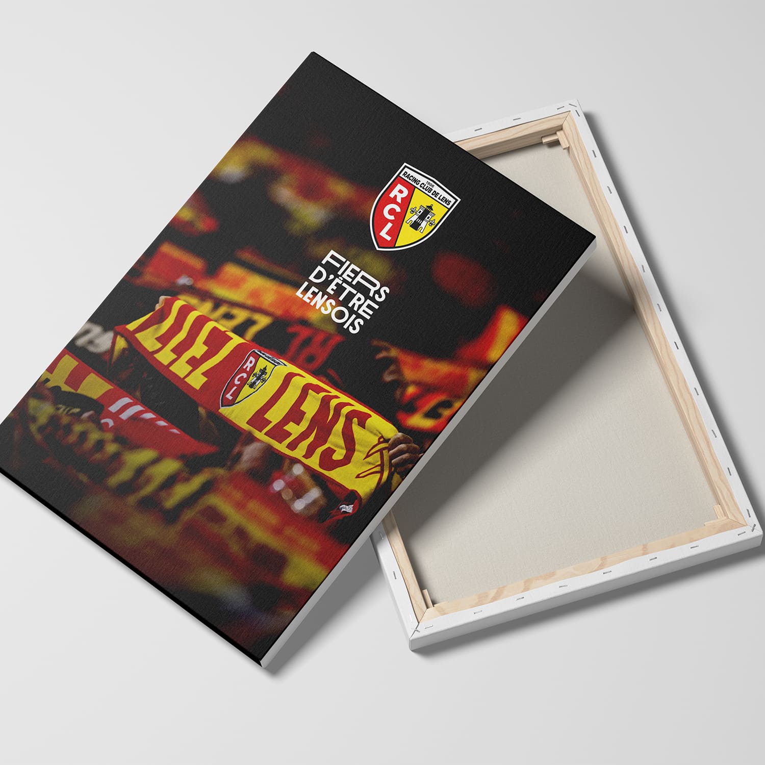 Toile sous licence officielle RC Lens - Le Mur Sang et Or (50*40cm)