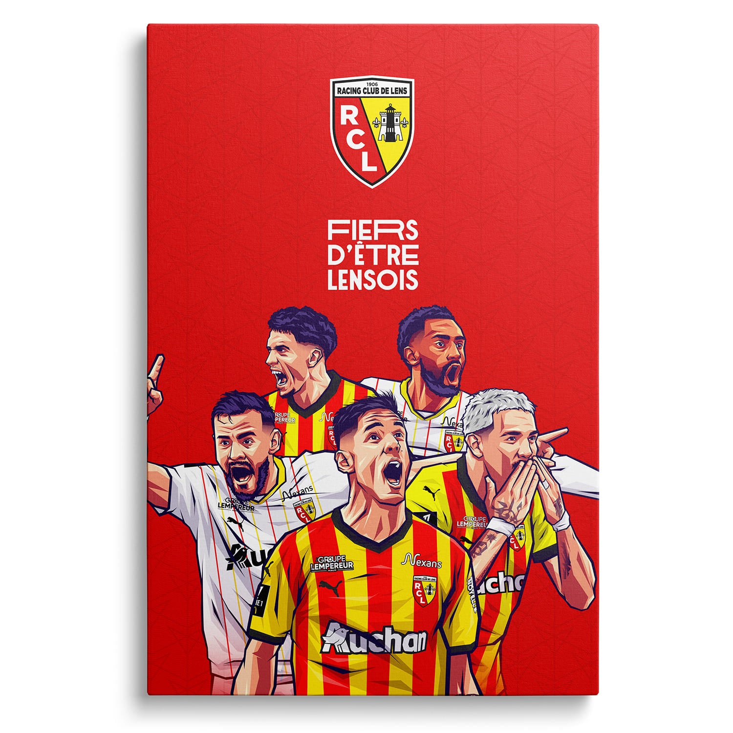 Toile sous licence officielle RC Lens - Pilier de Bollaert (50*40cm)