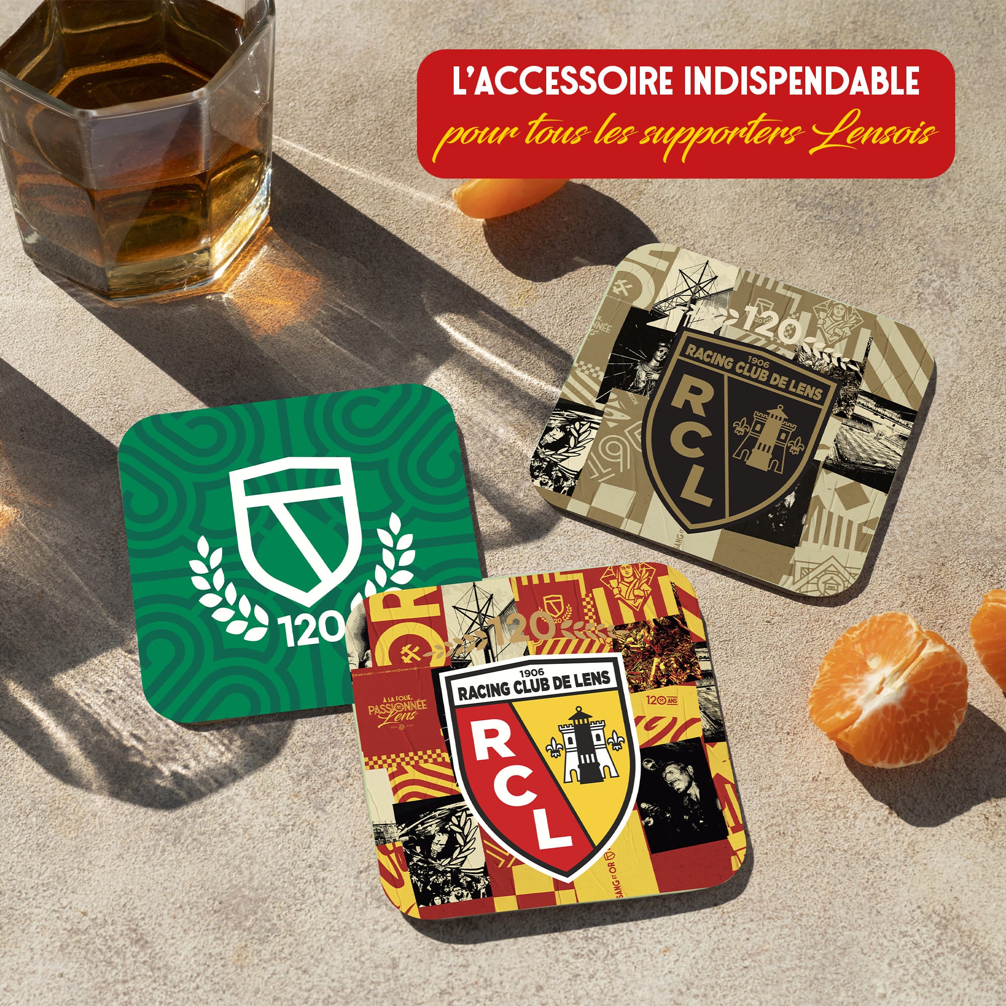 Lot de 6 Dessous de Verre RC Lens – Produit Officiel sous Licence